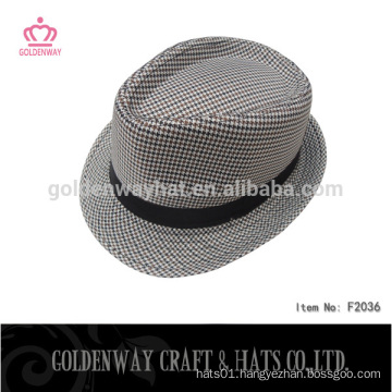 polyester indiana jones plaid fedora hat
